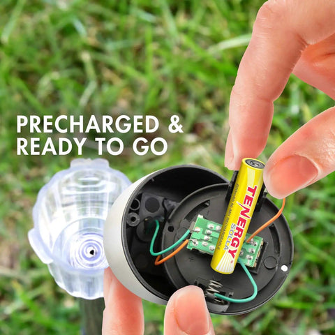 Inserting Rechargeable NiMH AAA Battery 600mAh For Outdoor Solar Lights 12 Pack No Leak Design UL Certified into garden light