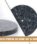 Blue Pearl Granite Paper Towel Holder With Marble Base And Metal Rod 8 Inch Countertop Stand close-up of unique granite base