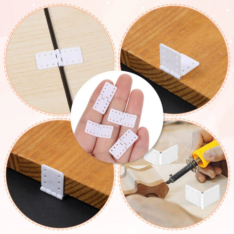 Dope 20 Piece Nylon Hinges For RC Planes And Fixed-Wing Models Foldable Square-Leaf in various installation views.