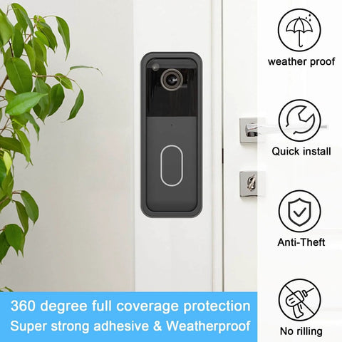 Adhesive Doorbell Mount For All New Video Doorbell Camera 2nd Gen No Drill Mounting Bracket With 360 Degree Coverage
