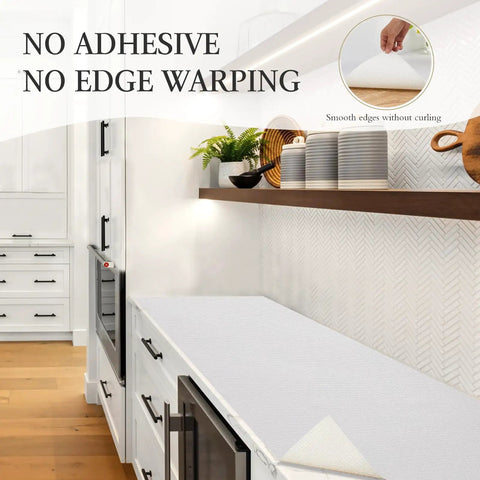 Premium White Non Adhesive Shelf And Drawer Liner For Kitchen Cabinets Pvc Based Non Slip Organizer Roll That Keeps Counters Super Sleek And Declutters Your Entire Space In No Time Flat