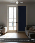Self Sticky Blackout Curtain Panel For Windows And French Doors No Drill Easy Install Thermal Insulated Light Blocking Navy installed