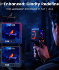 Person using Go-To Handheld Thermal Camera With 512x384 Thermal Resolution And 256x192 IR, 25Hz Frame Rate, 3.5 Inch Screen.