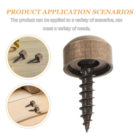 Top Shelf Copper Self Tapping Screws With Decorative Caps For Mirror And Wood Fastening Rust Resistant Hardware Kit showcasing the detailed screw design.