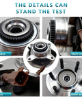 Close-up of 2 Pack Front Wheel Bearing Hub Assembly 515169 For Ford F-150 2015 2016 2017 4WD 6 Bolt ABS Sensor Wire Front Left Or Right Replacement Direct Fit OEM Style Design For 4X4 Vehicles showing various angles and features.