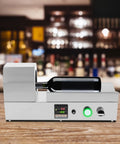 Fast Heat Electric Bottle Sleeve Shrinker Machine With Digital Temp Control For Wine Capsules Up To 70 Millimeters in action.