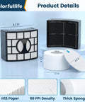 Shark DuoClean Lift Away UV700 Vacuum Filter Replacement Kit showing filter dimensions and materials