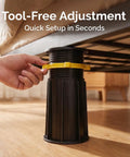 Adjustable Bed Frame Support Legs 4 Pack Straight Up Solid Tool Free Height Range 4.1 To 7.3 Inch showing tool-free adjustment feature.