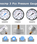 Heavy Duty Hydraulic Accumulator Charging Kit with Three Gauges for 1500 PSI, 4000 PSI, and 6000 PSI Readings