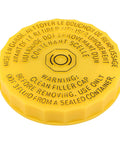 Yellow Brake Fluid Cap Replacement For Master Cylinder Reservoir 2.59 X 2.59 X 0.43 In Tight Seal No Drip Cap top view