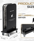 Heavy Duty Commercial Wet Umbrella Dryer With Rust Proof Finish And Removable Water Tray Plus Thick Absorbent Pads, 34 inch tall.