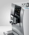 Automatic Coffee Machine With Cold Brew One Touch Brew And Sweet Hot Specialty Drinks 40 Varieties Smart Grinder Auto Adjust Aluminum White Home Coffee Maker side view