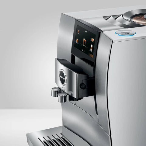 Automatic Coffee Machine With Cold Brew One Touch Brew And Sweet Hot Specialty Drinks 40 Varieties Smart Grinder Auto Adjust Aluminum White Home Coffee Maker side view