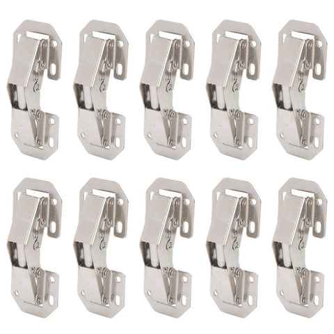 10 Pack No Drill Bridge Shaped Cabinet Hinges For 3 Inch Doors Easy Install Cupboard Hinges For Kitchen Cabinets Closets Bookcases