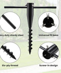 Beach Umbrella Sand Anchor Heavy Duty Outdoor Umbrella Holder No Dig Ground Base with steel and screw-in design