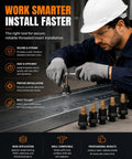 Heavy Duty Rivet Gun Head And Nutsert Cap Mandrel Set For Quick Threaded Insert Installation On Steel Aluminum Panels Perfect For Auto Repairs Fabrication And DIY Projects To Build Secure Threads Fast, worker installing threaded inserts