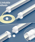 12 Pack T8 LED Shop Light 4Ft 42W 6300 Lumen 5000K Daylight Linkable methods illustration