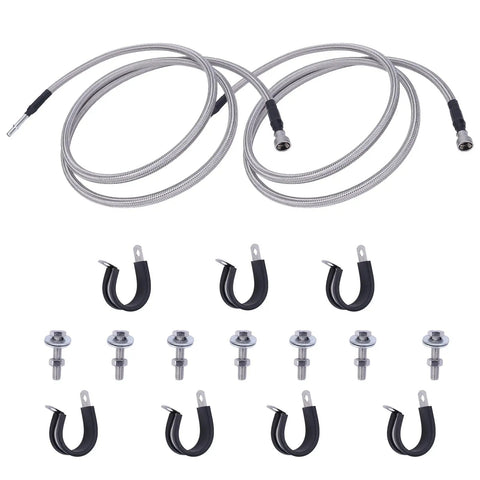 Tough as Nails Stainless Steel Braided Fuel Line Quick Fix Kit Replaces 819-875 Qff0004ss with braided hoses and mounting hardware.