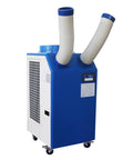 Heavy Duty 18700 BTU Industrial Spot Cooler Portable Air Conditioner With Dual Exhaust And Serious Airflow Running Like A Beast 220 Volt mobile cooling unit.