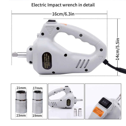 Electric impact wrench from Electric 12V Car Jack Kit With Floor Jack Stands, Heavy Duty 3 Ton Vehicle Scissor Lift