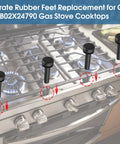 Gas Stove Grate Bumpers Rubber Feet Replacement For Cooktop Burners, Durable Stovetop Foot Protectors For Range And Cafe Style Ovens, 16 Pack