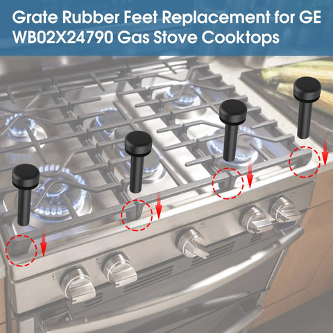 Gas Stove Grate Bumpers Rubber Feet Replacement For Cooktop Burners, Durable Stovetop Foot Protectors For Range And Cafe Style Ovens, 16 Pack