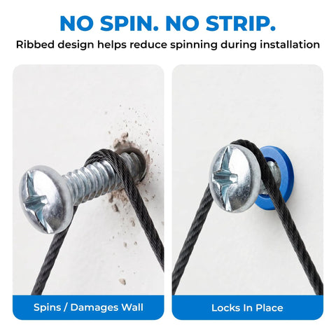 Comparison of screw performance, illustrating ribbed plastic wall anchor from Drywall Anchors and Screws Kit with Drill Bit for a Strong Hold in Walls.