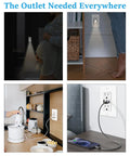 Top Shelf 20 Pack Night Light Wall Outlets Featuring Fast Usb C Charging Ports 15 Amp High Speed Rating Plus Manual Switch Warm Led Glow Tamper Resistant Design Includes Matching Wall Plates in various usage scenarios.
