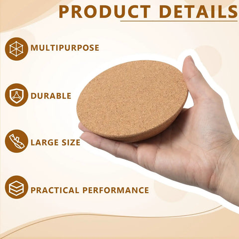 Big Tapered Cork Stoppers For 3.74 To 4.0 Inch Jar Openings held in hand, shows multipurpose, durable, large size, practical