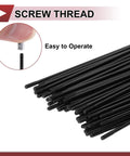 Close-up of 72 Set 13G Bicycle Spokes 197mm Black Carbon Steel Wheel Spokes With Galvanized Nipples and screw thread detail.