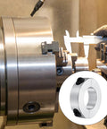 Industrial setup with Double Split Aluminum Shaft Collar Set with Set Screw 25mm or 1 Inch Bore Four Pack on machinery shaft
