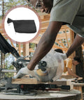 Heavy Duty Cloth Miter Saw Dust Collection Bag With A Secure Zipper Closure Black Replacement in use while cutting wood.