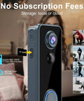 Wireless Doorbell Camera With 180 Degree Full Body View No Subscription Required 2K HD Live View Two Way Talk Battery Powered