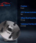 Front Wheel Bearing And Hub Assembly For 1999 2000 2001 2002 2003 2004 Jeep Grand Cherokee Front Left And Front Right 5 Lug Non ABS Replacement Kit