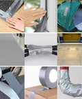 Collage showing various uses of 2 Pack Heavy Duty Duct Tape Waterproof And Heat Resistant With Tough As Nails Adhesive for HVAC and home improvement.