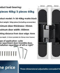 Sleek Invisible Door Hinge Concealed Adjustable Cross Shaped Wooden Handle For Seamless Hidden Door Installations with specifications