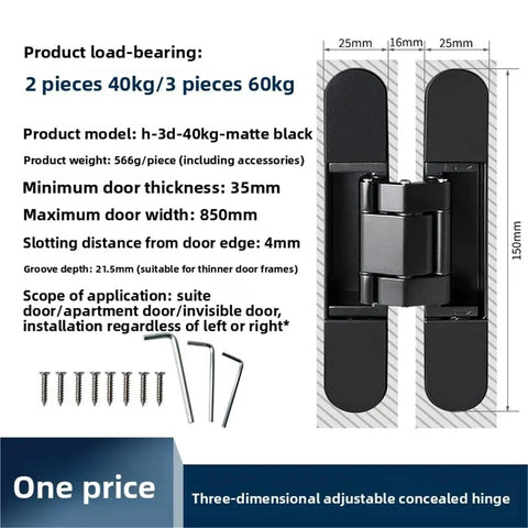 Sleek Invisible Door Hinge Concealed Adjustable Cross Shaped Wooden Handle For Seamless Hidden Door Installations with specifications