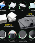 100 gun cleaning patches and 1 microfiber cloth from 9mm Bore Cleaner And Pro Grade 5 Oz CLP Oil Gun Cleaning Kit