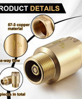 Two-pack brass 3/4-inch in-line check valve, one-way, NPT male to FNPT outlet for garden irrigation
