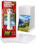 Super Durable 5 Mil Business Card Laminating Sheets Two Hundred Pack Clear Thermal Pouches with box and laminated photo