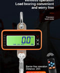 Digital Crane Scale With 3300 Lbs Capacity Heavy Duty Weighing Tool remote control with display and hook for precision weighing.