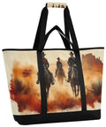 Western-themed insulated cooler tote with cowboys print, Insulated Cooler Tote Beast With Large Capacity For Shopping Picnics Beach
