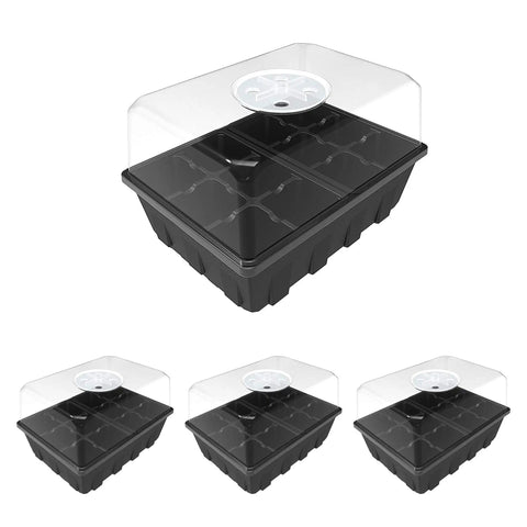3 Pack Seed Starting Tray Set with 36 Cell Germination Trays and Adjustable Humidity Vented Dome, Pro Grade Plant Starter Kit.