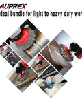 AUPREX 4-pack wire wheel and cup brush set for 4-1/2 in angle grinder, 5/8-11 arbor, steel bristles