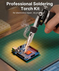 Pro Grade Butane Torch Kit With 16 Pieces, Cordless Soldering Iron on electronics board for DIY projects
