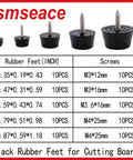 Heavy Duty Rubber Feet And Screw Kit With Stainless Steel Washers For Furniture Sofa Legs Cutting Board Anti Slip Protective Pads, multiple sizes.