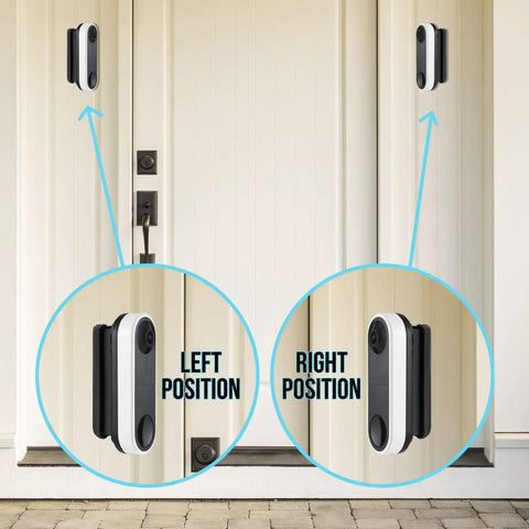 Horizontal Wedge Wall Mount For Arlo Essential Wired Video Doorbell With 30 To 55 Degree Adjustable Tilt For Precise Frontal View And Flexible Mounting Options Black For Indoor Or Outdoor Use
