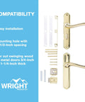 Castellan Surface Lever Latch With Deadbolt For Screen And Storm Doors Polished Brass Night Latch Tech No Lock Out Non Handed