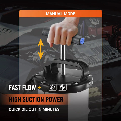 Ditch The Grease Monkey Grind With This 6.5L Manual Oil Extractor Pump with handle in manual mode for fast oil extraction.