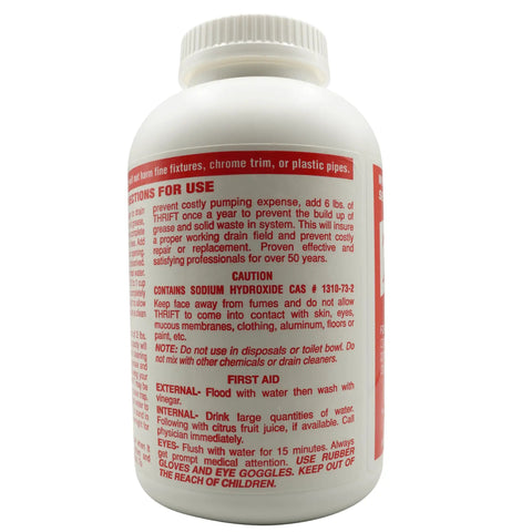 Drain Cleaner 2 lb Three Pack That Zaps Grease Hair Soap Scum And Bath Oils With Hot Water Activation In Under 60 Seconds back label